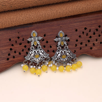 Yellow Color Oxidised German Silver Bright Jhumka