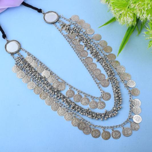 Chic Silver Color Oxidised Necklace Set Perfect For Daily Ethnic Styling