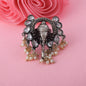 Designer Silver Color Oxidised Rings With Floral And Tribal Motifs