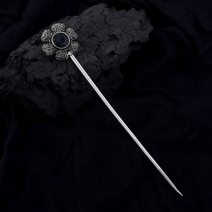 Wunderschöne oxidierte Haarnadel in Schwarz, perfekt für ethnische Damenmode und Braut-Outfits