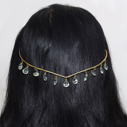Pista Green Color Hair Crown (Tiara) (FNHRP116PG)