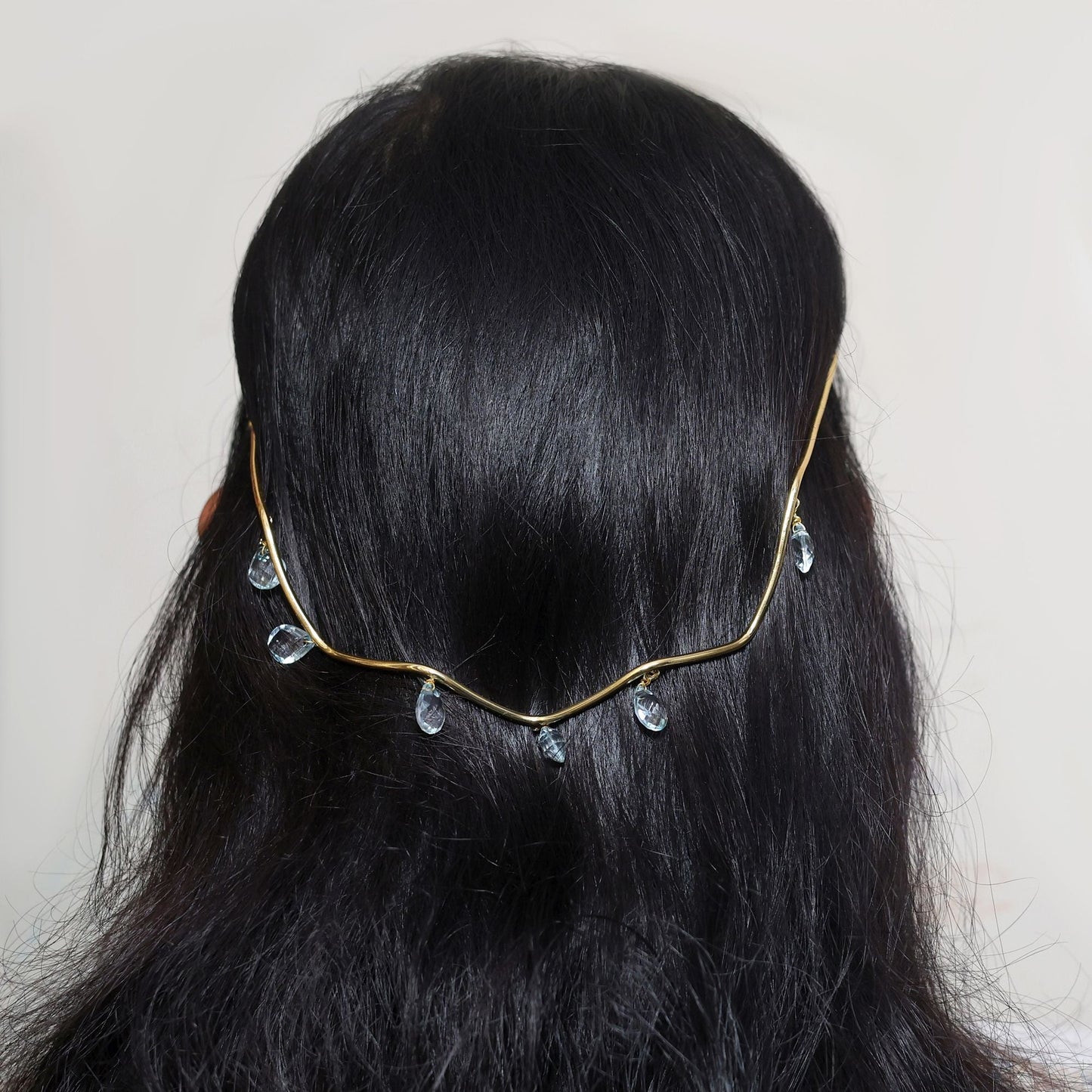 Sky Blue Color Hair Crown (Tiara) (FNHRP116SBLU)