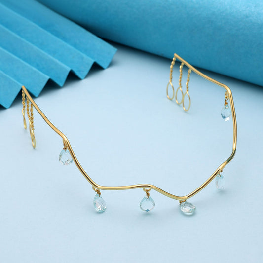 Sky Blue Color Hair Crown (Tiara) (FNHRP116SBLU)