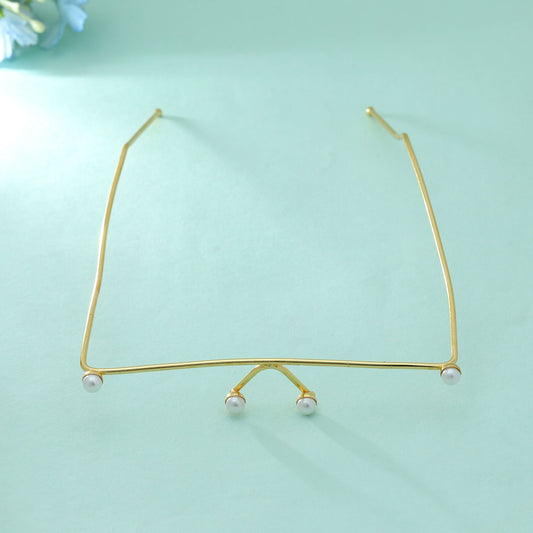 Goldfarbene Brille ohne Gläser Stilvoller Vintage Rahmen Party Mode Accessoire