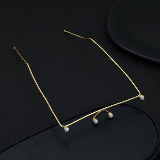 Goldfarbene Brille ohne Gläser Stilvoller Vintage Rahmen Party Mode Accessoire