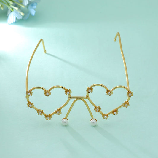 Gold Color No Lens Fashion Glasses Trendy Celebrity Inspired Fashion Frame Accessory