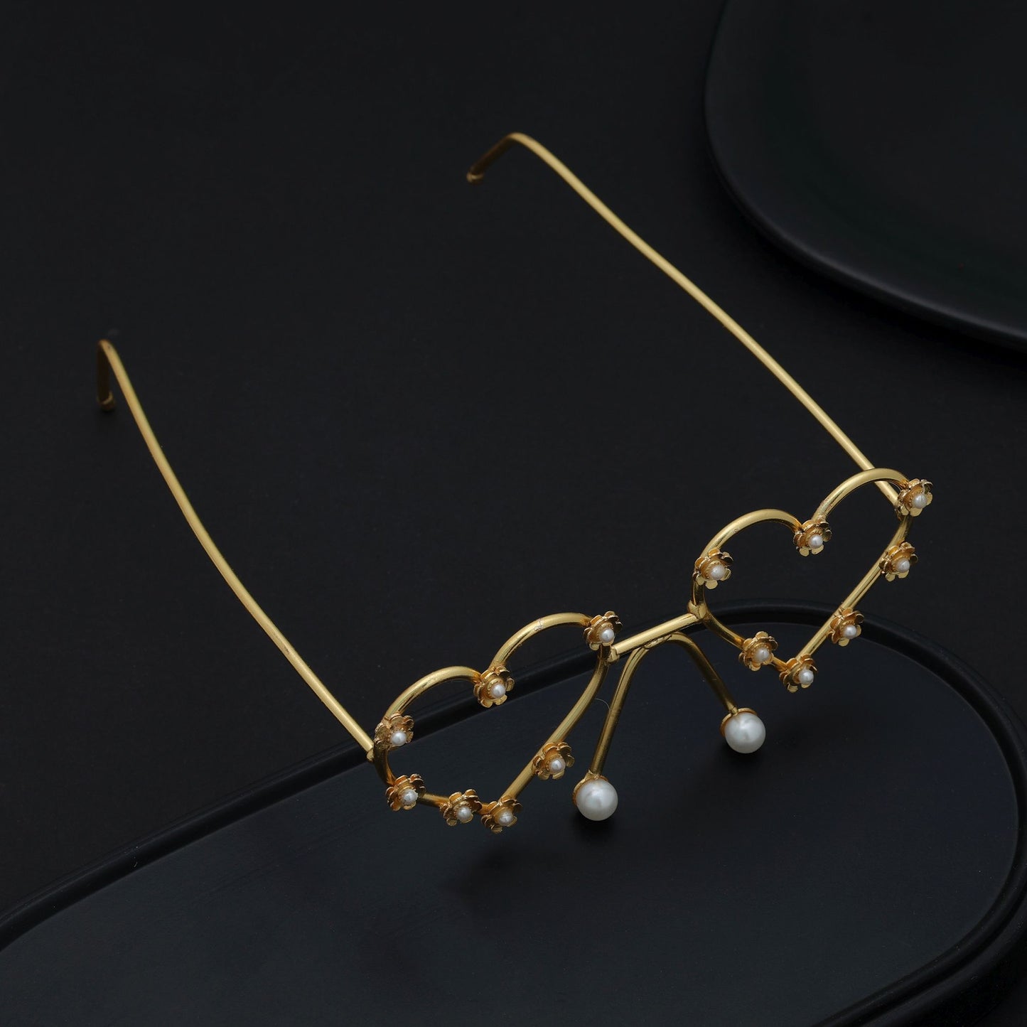 Gold Color No Lens Fashion Glasses Trendy Celebrity Inspired Fashion Frame Accessory