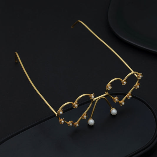 Gold Color No Lens Fashion Glasses Trendy Celebrity Inspired Fashion Frame Accessory