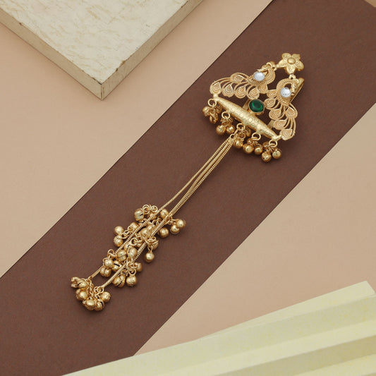 Grüne Haarnadel Traditioneller ethnischer Haarschmuck Stilvolles Designerstück