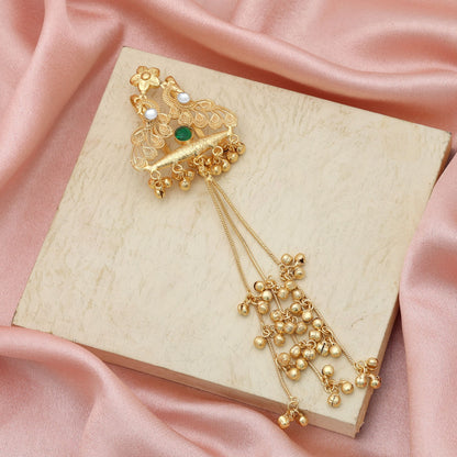 Grüne Haarnadel Traditioneller ethnischer Haarschmuck Stilvolles Designerstück