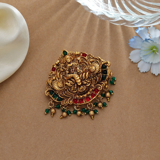 Klassische Rani & Grüne Tempel-Haarspange Elegantes festliches Accessoire