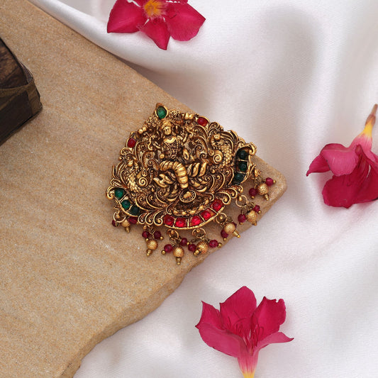Haarspange „Royal Rani & Green Color Temple“ mit traditionellen Tempelmotiven