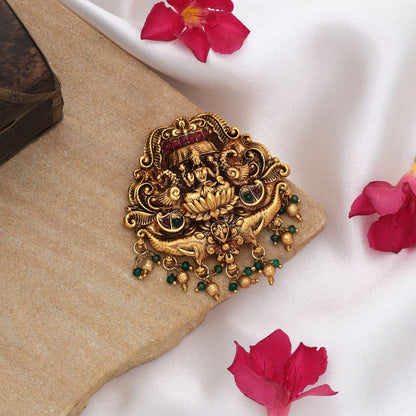 Stylish Rani & Green Color Temple Hair Barrette Premium Party Wear Collection