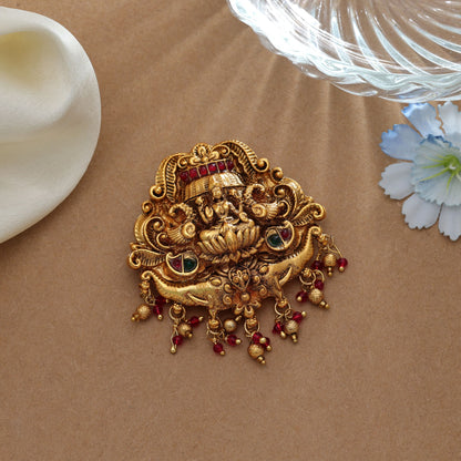 Classic Rani & Green Color Temple Hair Barrette Elegant Wedding Wear Collection