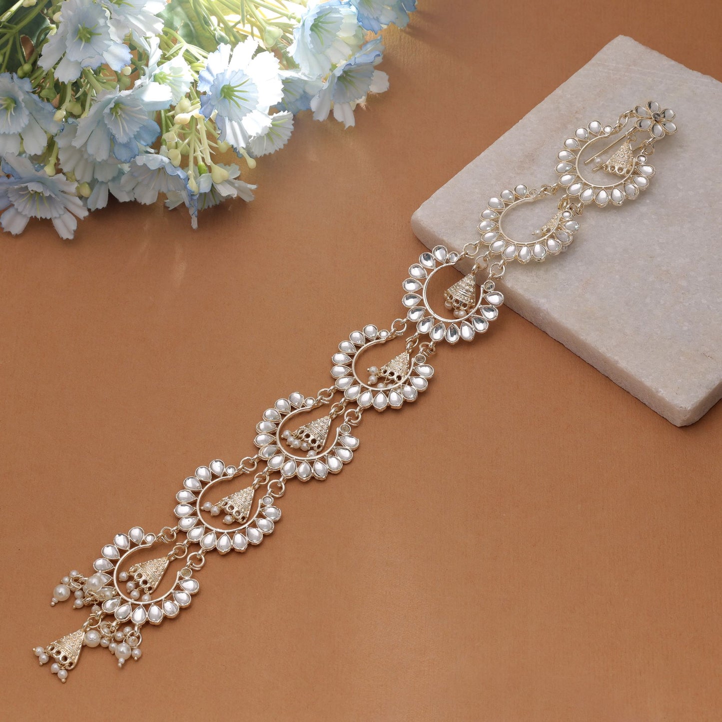 Gold Color Choti Accessories with Elegant Traditional Design for Bridal Hairstyle and Festive Jewelry Look