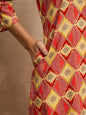 Multi Color Geometric Printed Sequinned Asymmetric Pathani Kurta