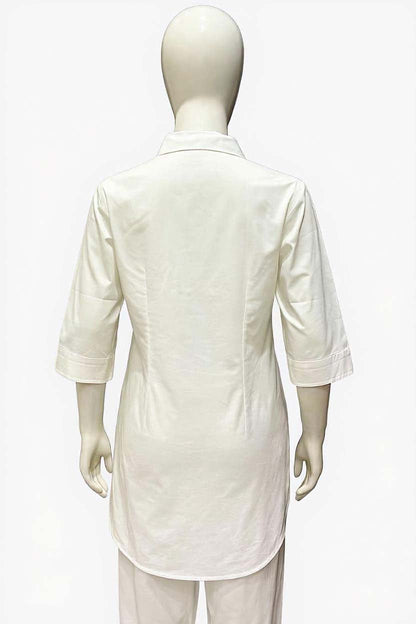 White Color Cotton Embroidery Coord Set