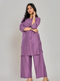 Lila farbenes Zari-besticktes Co-Ord Set