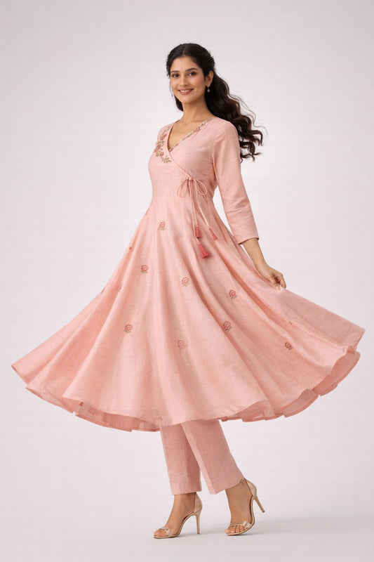 Partywear Collection Pink Color Anarkali Set
