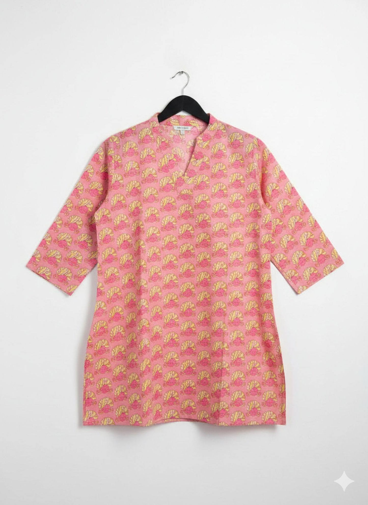 Pink Color Rajasthani Look Cotton Kurti