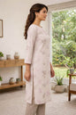 White Color Elegant Pastel Floral Printed Kurti
