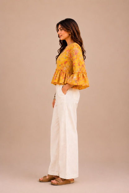 Stylish Casual Yellow Top With Flattering Silhouette And Premium Comfort