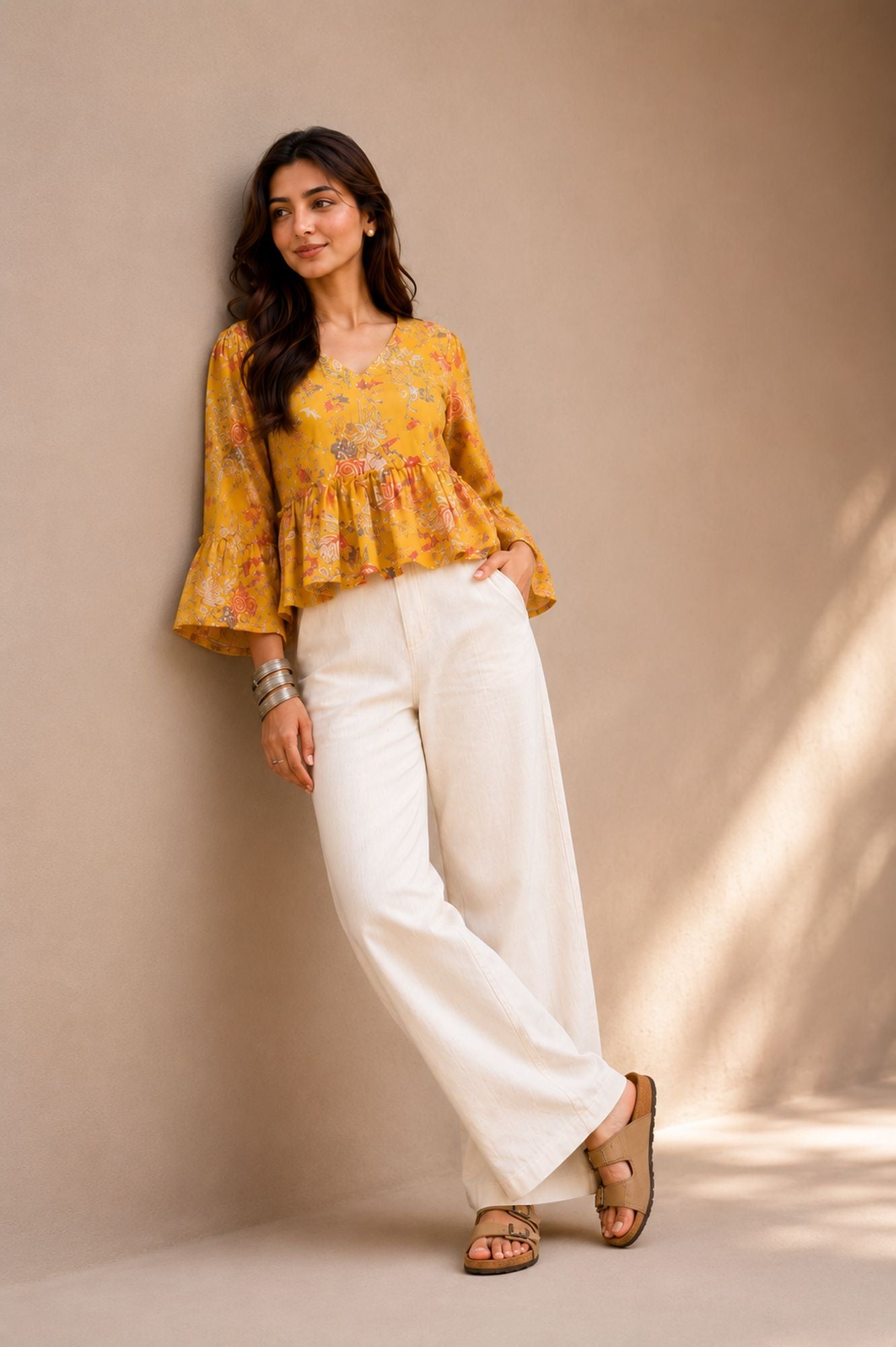 Stylish Casual Yellow Top With Flattering Silhouette And Premium Comfort