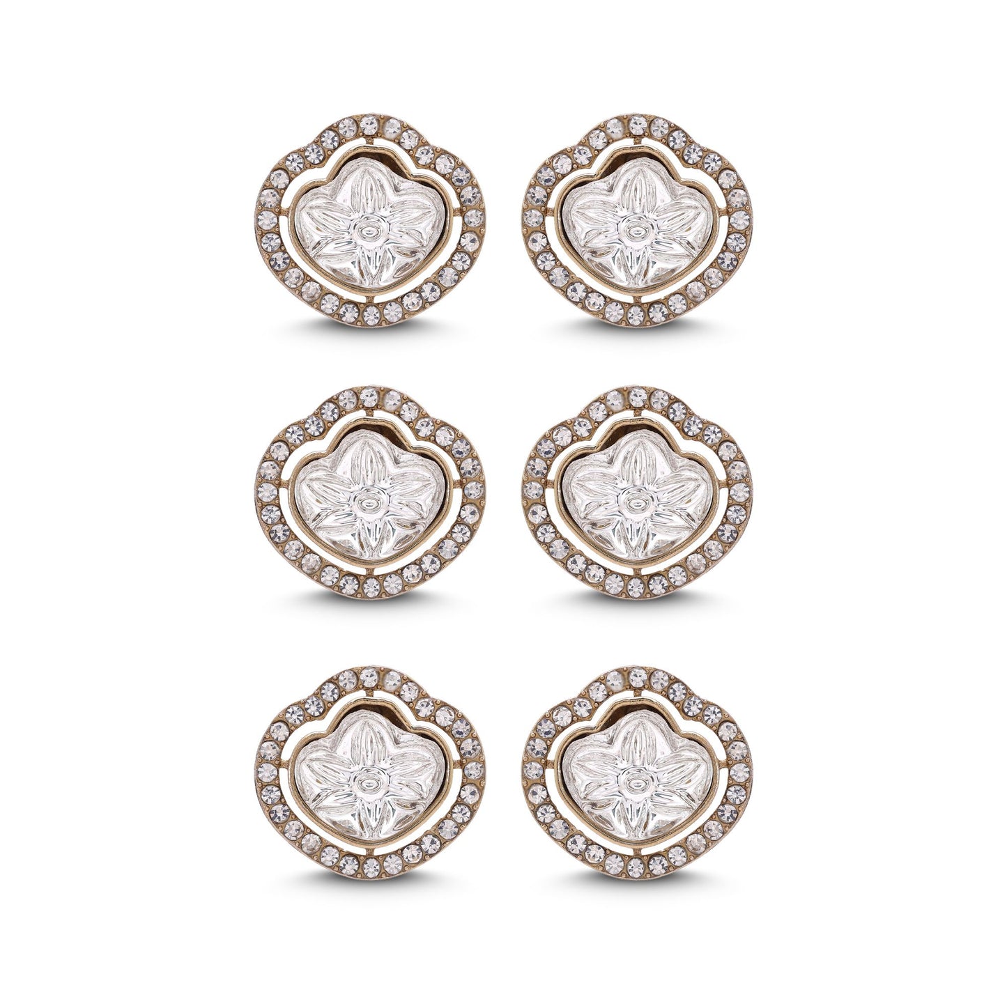 White Color Kundan Earrings Combo 3 Pair with Beautiful Designer Ethnic Jewelry Collection