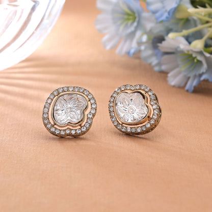 White Color Kundan Earrings Combo 3 Pair with Beautiful Designer Ethnic Jewelry Collection