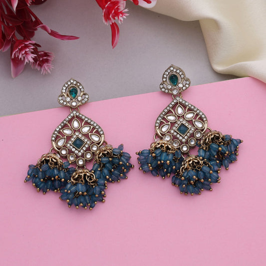 Royal Rama Grüne Kundan Ohrringe mit traditionellem Design für elegante Outfits