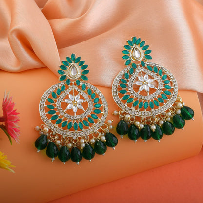 Grüne Kundan Ohrringe