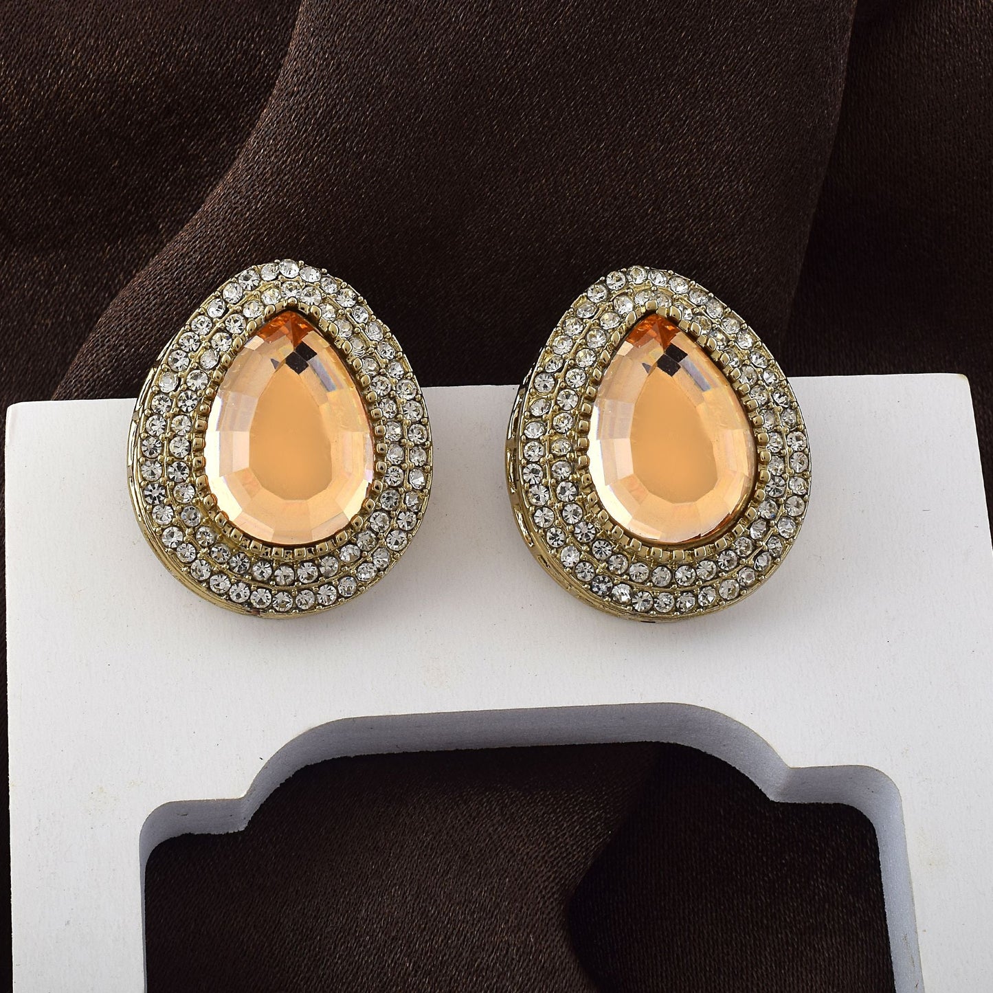 Gold Color Stud Kundan Earrings