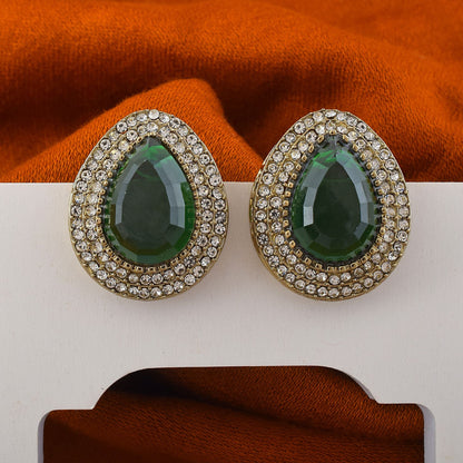 Grüne Kundan Ohrstecker