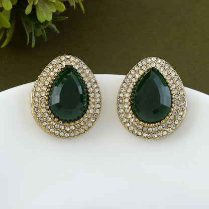 Grüne Kundan Ohrstecker