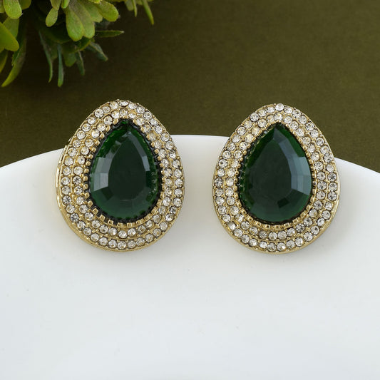 Grüne Kundan Ohrstecker