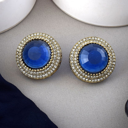 Blaue Kundan Ohrstecker