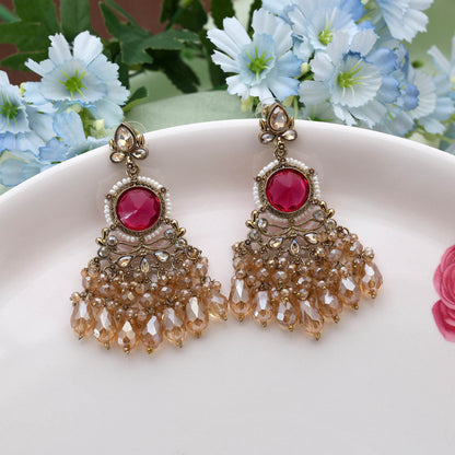 Rani Color Kundan Ohrringe mit eleganten, kräftigen Steinen für Hochzeiten und Feiern