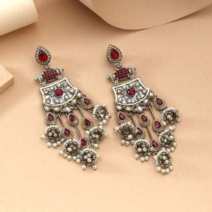 Rani Color Kundan Ohrringe mit wunderschönen leuchtenden traditionellen Steinen für Braut-Looks