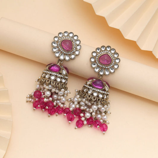 Rani Color Kundan Earrings Inspired By Royal Indian Jewellery Traditions