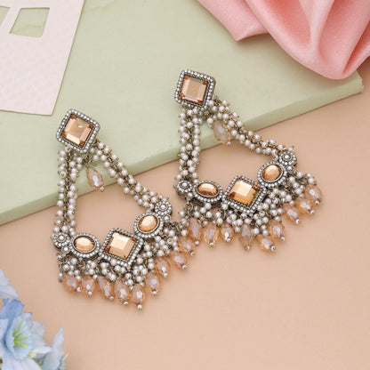Gold Color Kundan Earrings Featuring Luxurious Shine And Ethnic Appeal