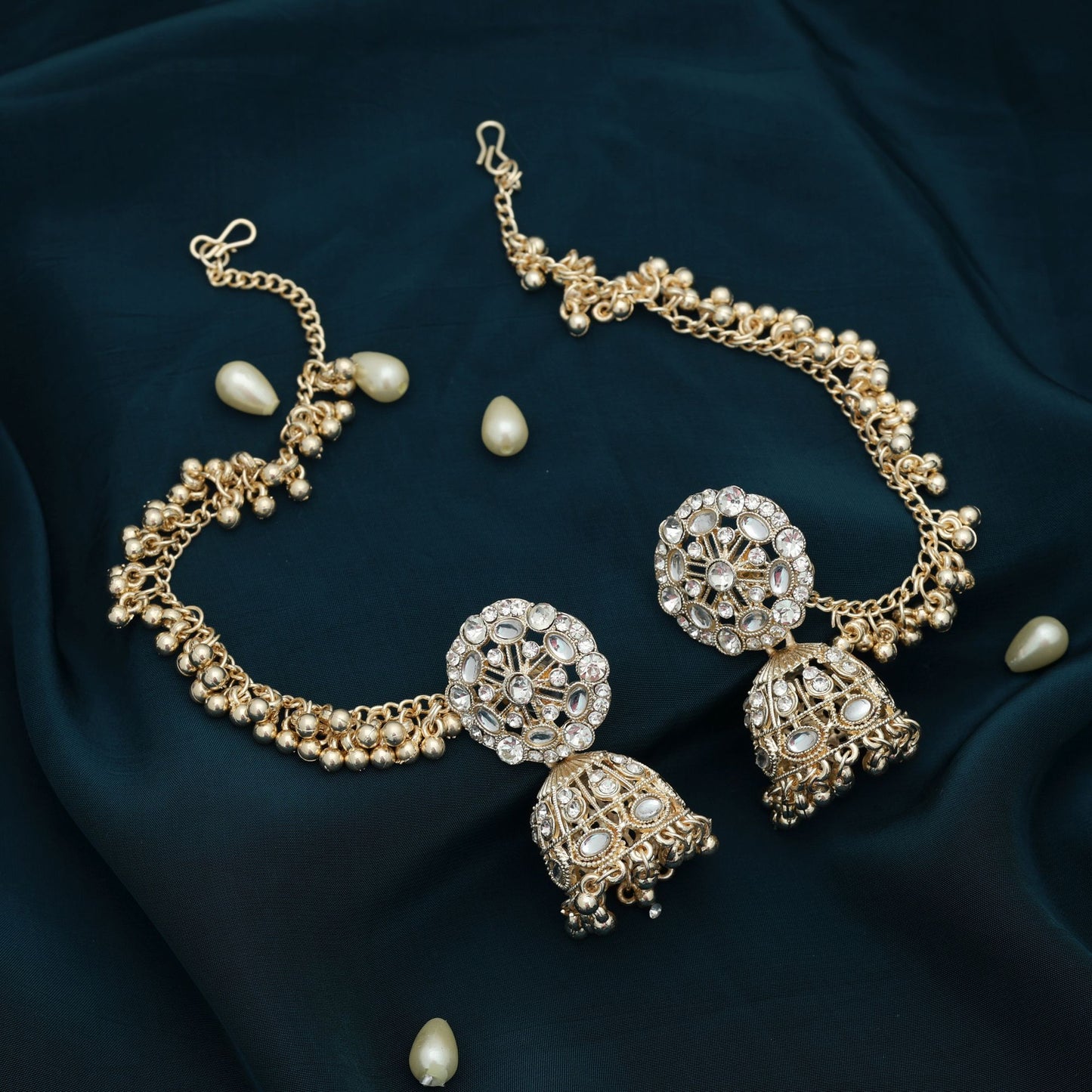 Weiße Kundan Ohrringe Minimalistisch Elegant Schmuck für jeden Tag