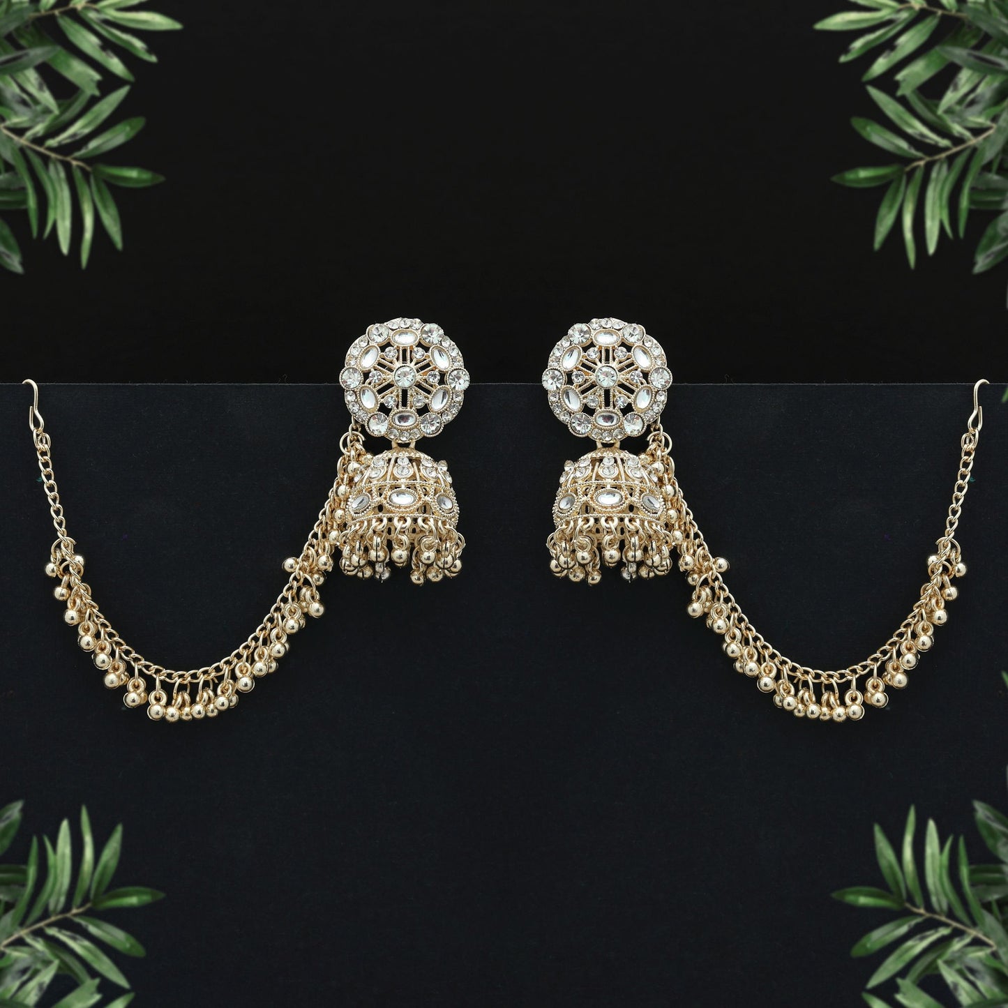 Weiße Kundan Ohrringe Minimalistisch Elegant Schmuck für jeden Tag