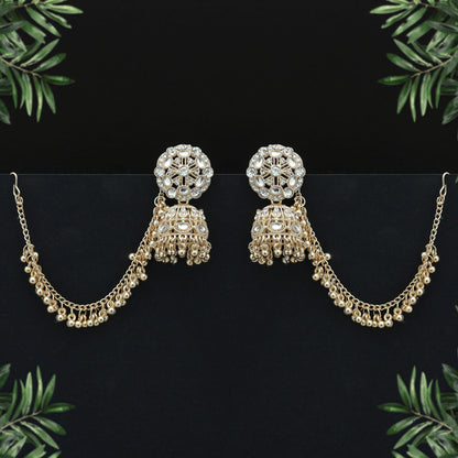 Weiße Kundan Ohrringe Minimalistisch Elegant Schmuck für jeden Tag
