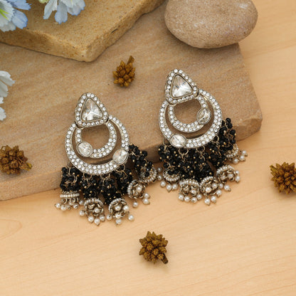 Schwarze Kundan-Ohrringe Modern Stilvolle Traditionelle Schmuckkollektion