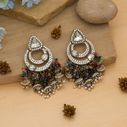 Mehrfarbige Kundan-Ohrringe Lebendige festliche traditionelle Schmuckkollektion