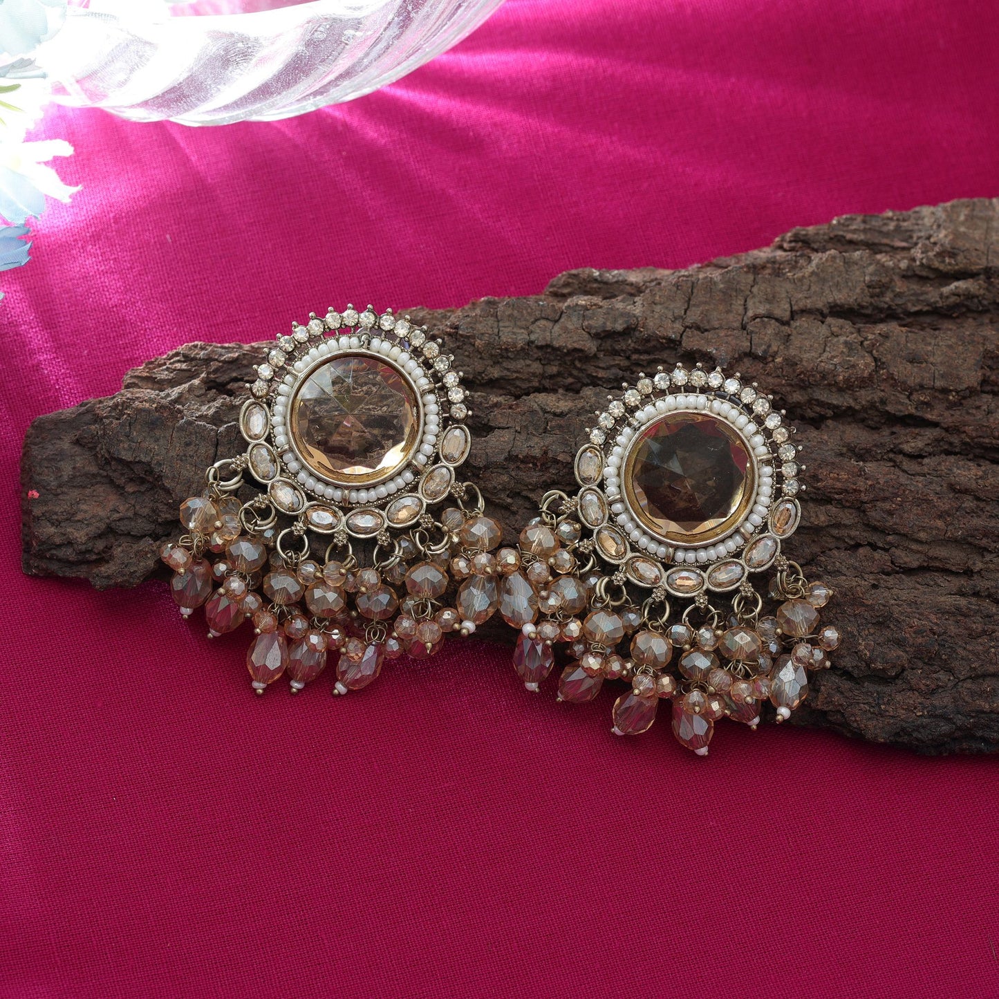 Luxurious Gold Color Kundan Earrings For Wedding Bridal Looks