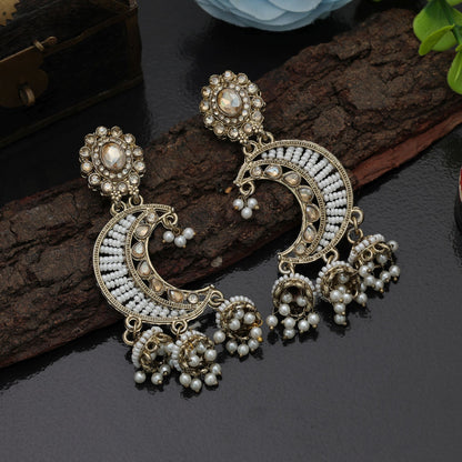 Designer Goldfarbene Kundan Ohrringe Party Ready Kollektion