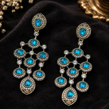 Persian Green Color Kundan Earrings with Beautiful Designer Style