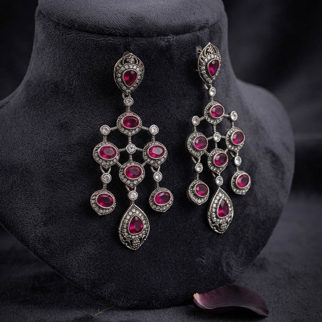 Pink Color Kundan Earrings with Stylish Ethnic Appeal