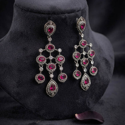 Pink Color Kundan Earrings with Stylish Ethnic Appeal